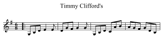 Timmy Clifford's - staff notation