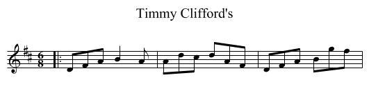 Timmy Clifford's - staff notation