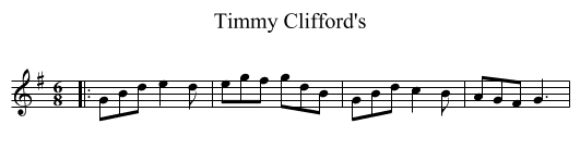 Timmy Clifford's - staff notation