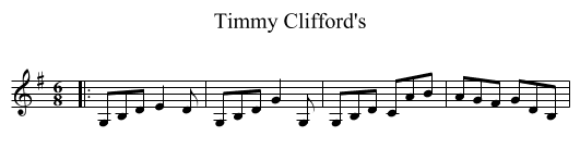 Timmy Clifford's - staff notation