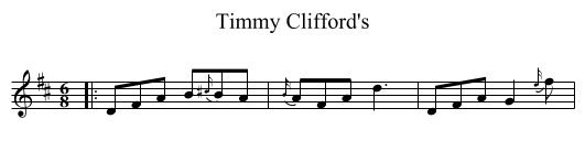 Timmy Clifford's - staff notation