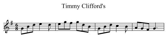 Timmy Clifford's - staff notation