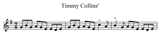 Timmy Collins' - staff notation
