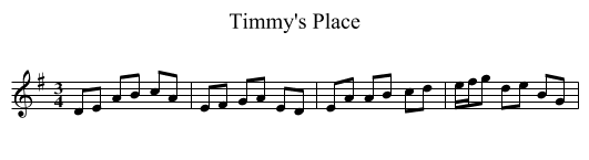 Timmy's Place - staff notation
