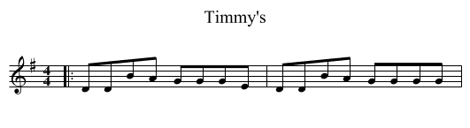 Timmy's - staff notation