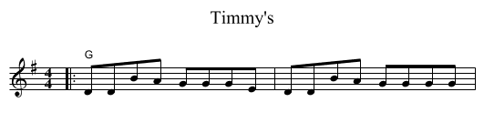 Timmy's - staff notation