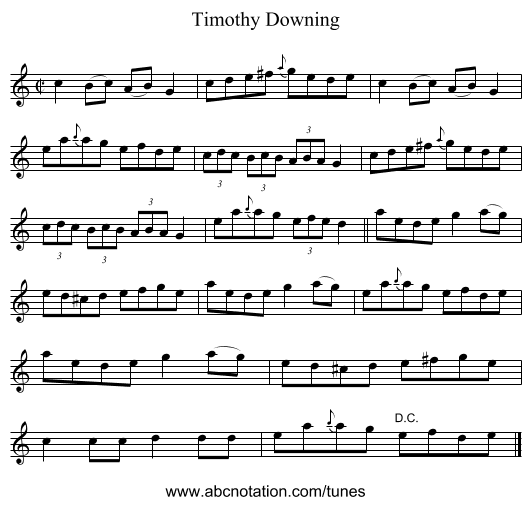 Timothy Downing - staff notation