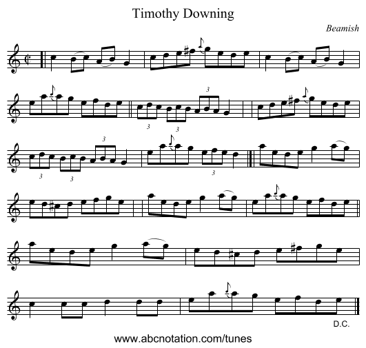 Timothy Downing - staff notation
