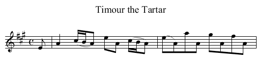 Timour the Tartar - staff notation