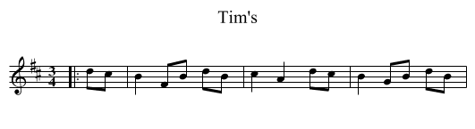 Tim's - staff notation