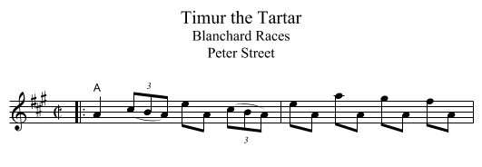 Timur the Tartar - staff notation