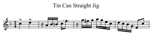 Tin Can Straight Jig - staff notation