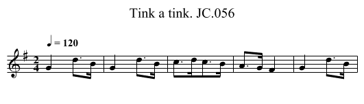 Tink a tink. JC.056 - staff notation