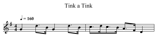 Tink a Tink - staff notation