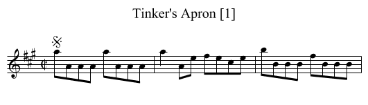 Tinker's Apron [1] - staff notation