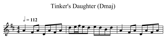 Tinker's Daughter (Dmaj) - staff notation