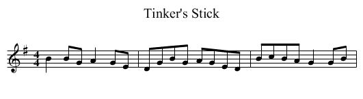 Tinker's Stick - staff notation