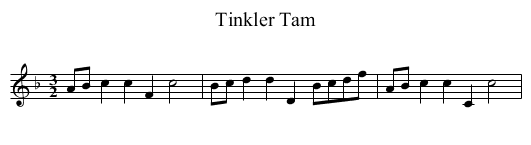 Tinkler Tam - staff notation