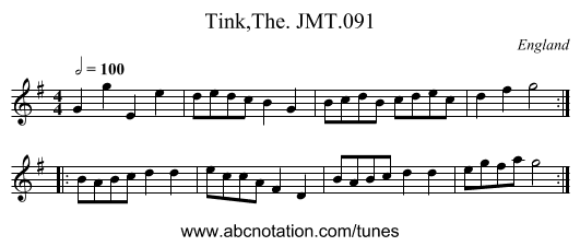 Tink,The. JMT.091 - staff notation