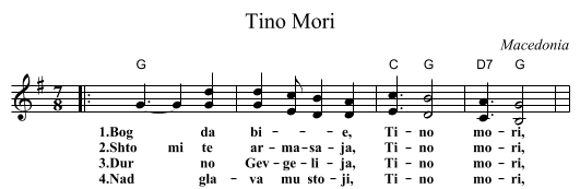 Tino Mori - staff notation