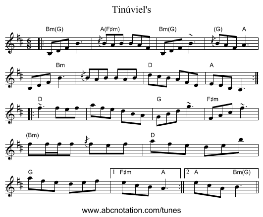 Tinúviel's - staff notation