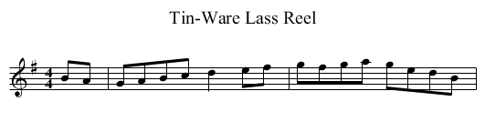 Tin-Ware Lass Reel - staff notation