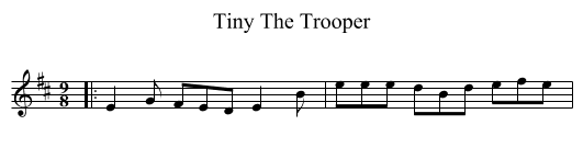 Tiny The Trooper - staff notation