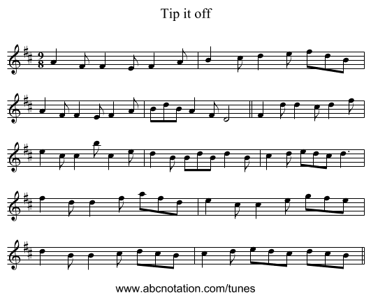 Tip it off - staff notation