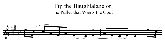 Tip the Baughlalane or - staff notation