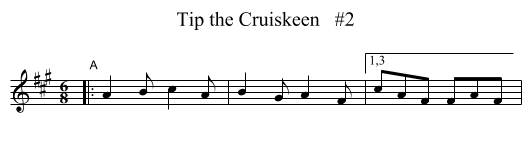 Tip the Cruiskeen   #2 - staff notation