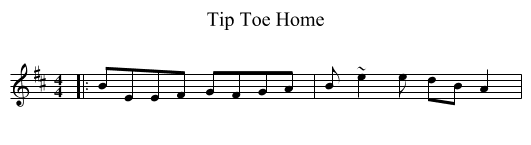 Tip Toe Home - staff notation