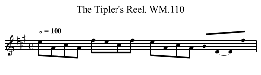 Tipler's Reel. WM.110, The - staff notation