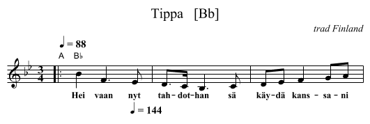 Tippa   [Bb] - staff notation