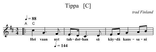 Tippa   [C] - staff notation