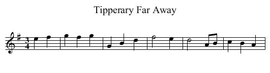 Tipperary Far Away - staff notation