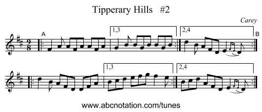 Tipperary Hills   #2 - staff notation