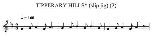 TIPPERARY HILLS* (slip jig) (2) - staff notation