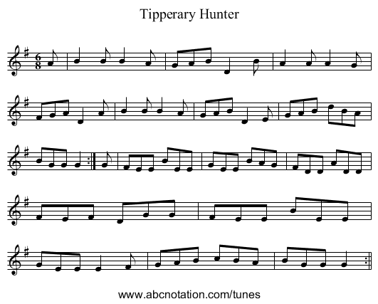 Tipperary Hunter - staff notation