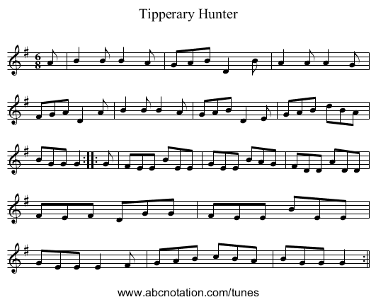 Tipperary Hunter - staff notation