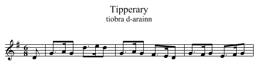 Tipperary - staff notation