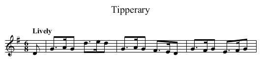 Tipperary - staff notation
