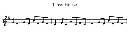 Tipsy House - staff notation