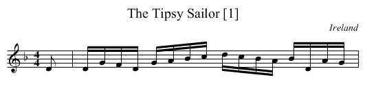 Tipsy Sailor [1], The - staff notation