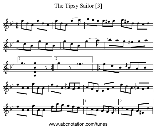Tipsy Sailor [3], The - staff notation