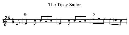 Tipsy Sailor, The - staff notation