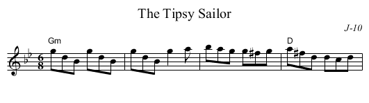 Tipsy Sailor, The - staff notation