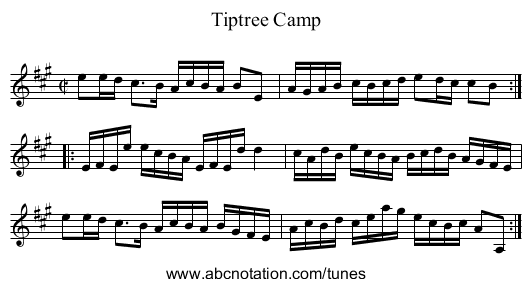 Tiptree Camp - staff notation