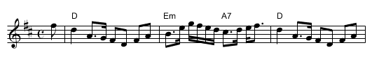 T&iacute;r na n&Oacute;g (tune 1) - staff notation