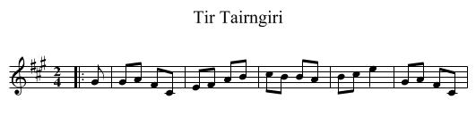 Tir Tairngiri - staff notation