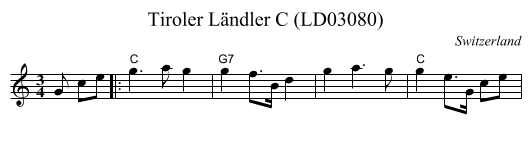 Tiroler Ländler C (LD03080) - staff notation